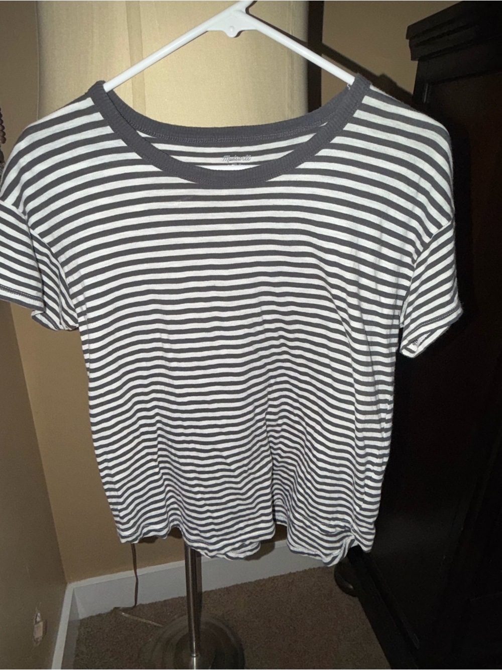 Madewell Black & White Narrow Striped Short Sleeve Tee